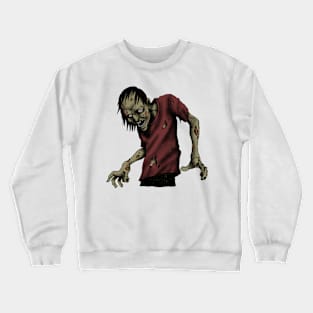 horror red zombie in graveyard scary design Crewneck Sweatshirt